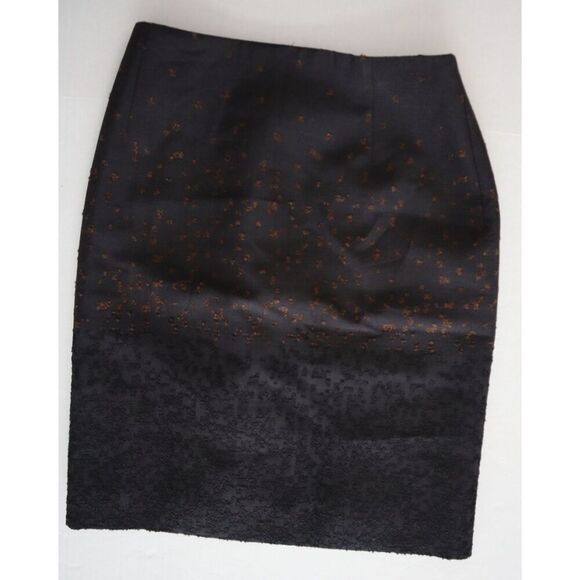 Carolina Herrera Women's Sz 6 Black /Brown Textured Straight Pencil Skirt - Picture 6 of 6